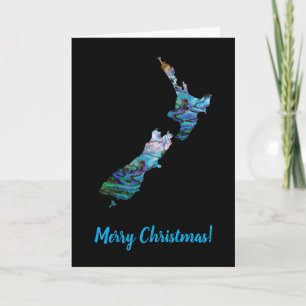 CARTÃO XMAS PERSONALIZÁVEL NOVO MAPA DE ZELAND PAUA