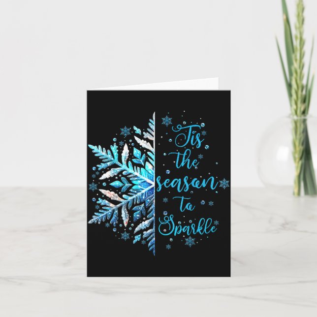 Cartão Xmas Snowflake Tis The Season Cozy Season Merry Ch (Frente)