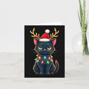 Cartão Xmas Tee Reindeer Black Cut Luzes De Natal