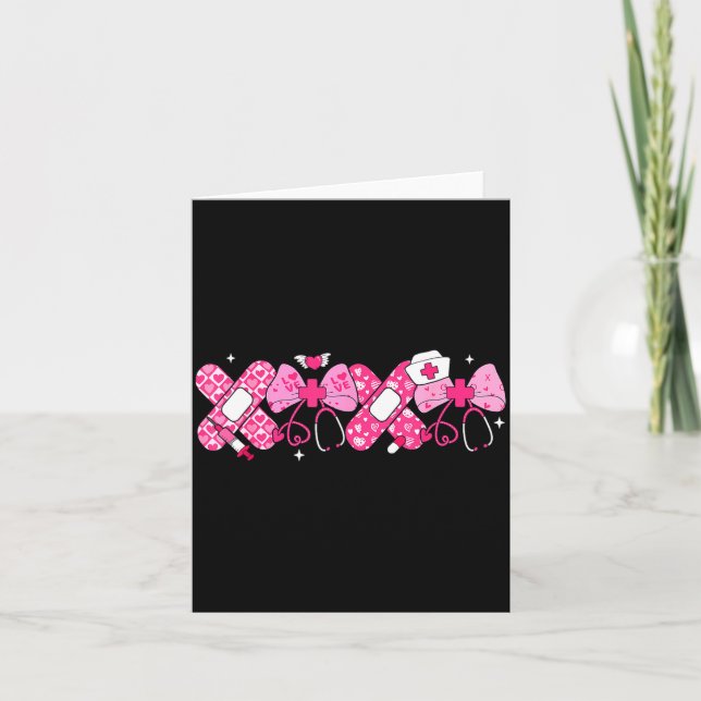 Cartão Xoxo Nurse Valentines Day Stethoscope Valentine Nu (Frente)