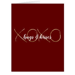 Cartão XOXO Vermelho Dourado
