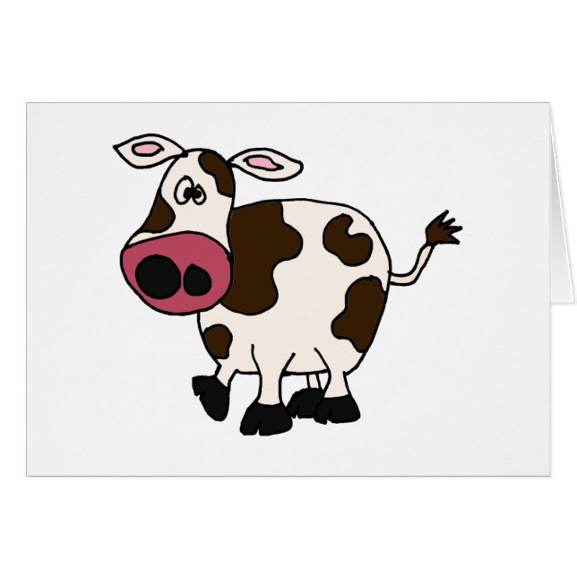 Cartão XX- design engraçado da vaca (Frente Horizontal)