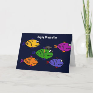 Cartão XX - Feliz Escola de Graduação de Peixes