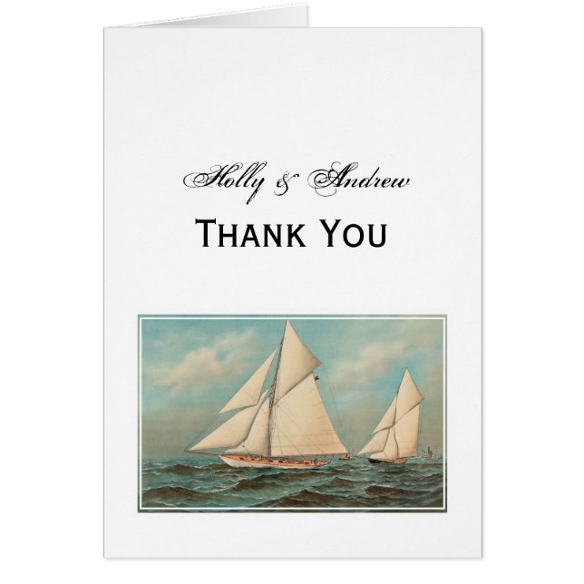 Cartão Yachts náuticos da Vintage Racing #1 Obrigado (Frente)