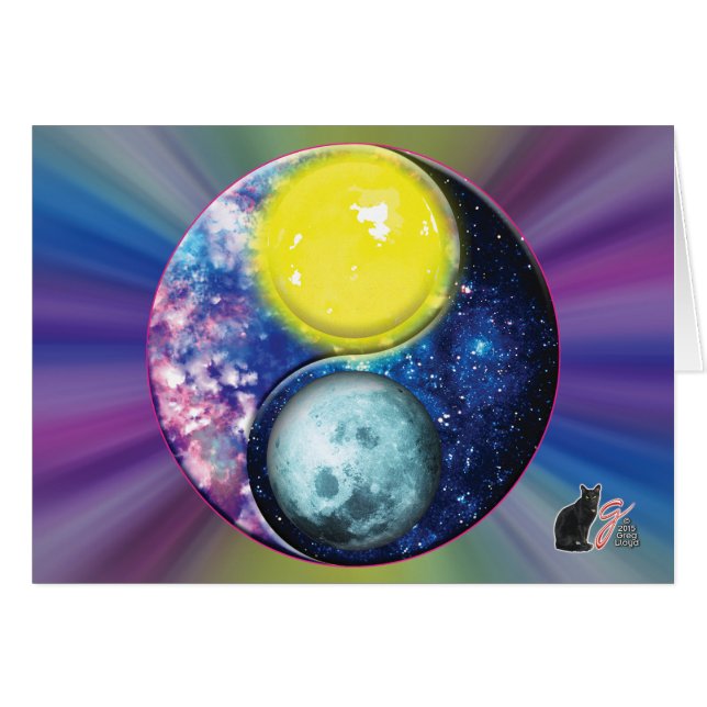 Cartão Yang-Yin/Lua (Frente Horizontal)