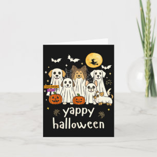 Cartão Yappy Halloween Cachorro Engraçado Fantasmas Hallo