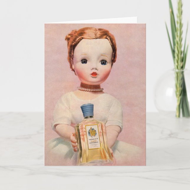 Cartão Yardley e Madame Alexander Doll nos anos 50 (Frente)