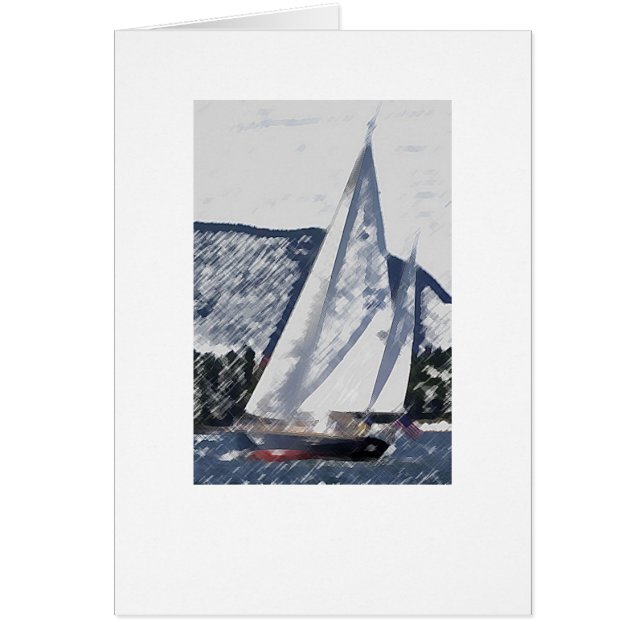 Cartão Yawl Sketch (Frente)