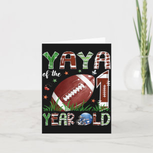 Cartão Yaya do Menino de 1 Ano de Futebol Aniversário de 