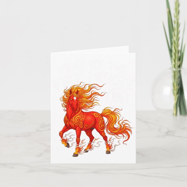 Cartão Year Of The Fire Horse Chinese New Year 2026 Zodia (Frente)