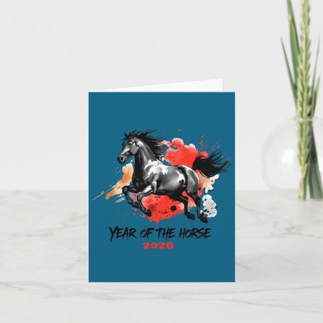 Cartão Year Of The Horse 2026 Chinese New Year  (Frente)
