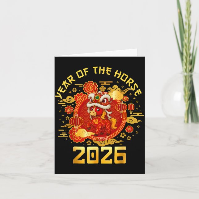 Cartão Year Of The Horse 2026 Family Matching Mens Womens (Frente)