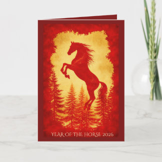 Cartão Year of the Horse 2026 – Red & Gold Lunar New Year