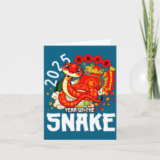 Cartão Year Of The Snake 2025 Chinese New Year 2025 Red S