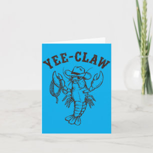 Cartão Yee-Claw Ocidental Cowboy Lagostim Verão Frutos do