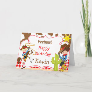 Cartão Yeehaw Cowboy Festa de aniversário Ocidental