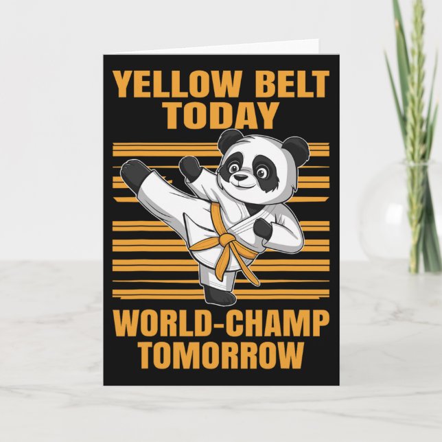 Cartão Yellow Belt Today World-champ Tomorrow Panda Karat (Frente)