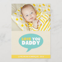 Yellow Chevron Love You Pai | Placa de Dia de os p
