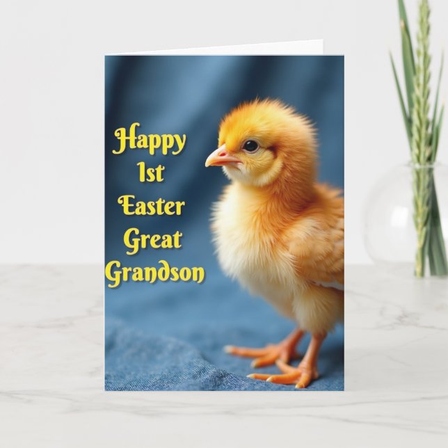 Cartão Yellow Chick Easter Card (Frente)
