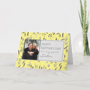 Cartão Yellow Floral Happy Mother's Day SISTER Photo