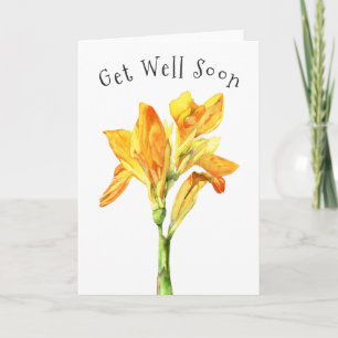 Cartão Yellow Flower Watercolor Art Get Well Soon