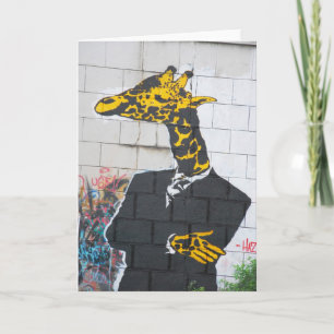 Cartão Yellow giraffe greeting card