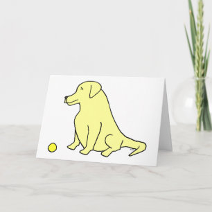 Cartão Yellow Lab “Sit. Stay. Have A Ball.” Fun Birthday