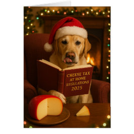 Cartão Yellow Labrador Cheese Tax Christmas Holiday card