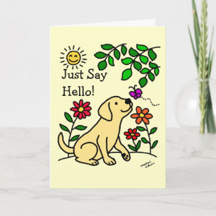 Cartão Yellow Labrador & Green
