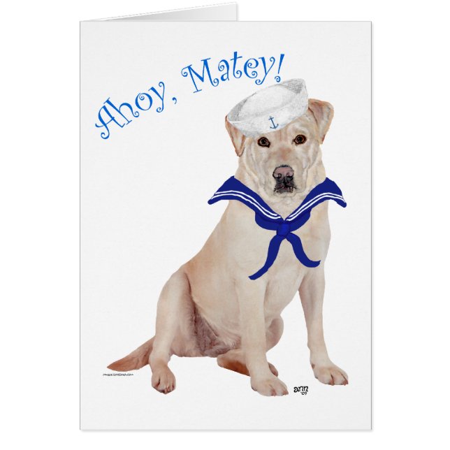 Cartão Yellow Labrador Retriever Sailor (Frente)