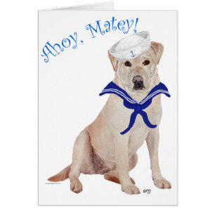 Cartão Yellow Labrador Sailor