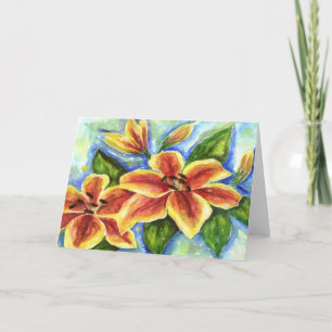 Cartão Yellow Lilies  Greeting Card