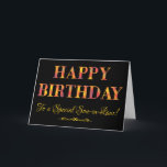 Cartão Yellow Tartan no Black Birthday for Son-in-law<br><div class="desc">Um Cartão de Aniversário Chic para um Filho-de-Direito,  com Feliz Aniversário em letras de cor vermelha e amarela em fundo preto. Este design digital faz parte da 'Coleção Rangoli' Posh & Painterly.</div>
