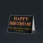 Cartão Yellow Tartan no Black Birthday for Son-in-law<br><div class="desc">Um Cartão de Aniversário Chic para um Filho-de-Direito,  com Feliz Aniversário em letras de cor vermelha e amarela em fundo preto. Este design digital faz parte da 'Coleção Rangoli' Posh & Painterly.</div>