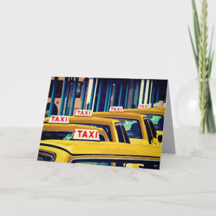 Cartão Yellow Taxi Cabs Any Occasion Blank Greeting Card