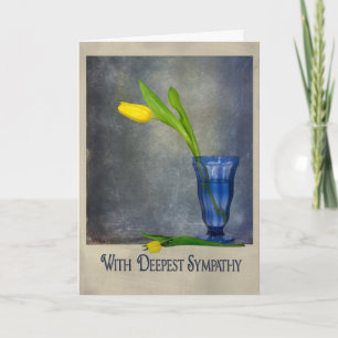 Cartão yellow tulip in blue glass sympathy