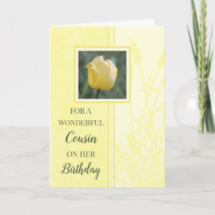 Cartão Yellow Tulips Cousin Birthday