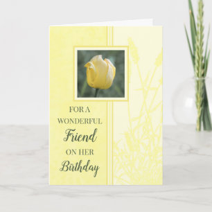 Cartão Yellow Tulips Friend Birthday