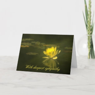 Cartão Yellow Waterlily Condolence Card