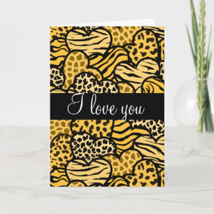 Cartão Yellow Wild hearts i Love you Greeting Card