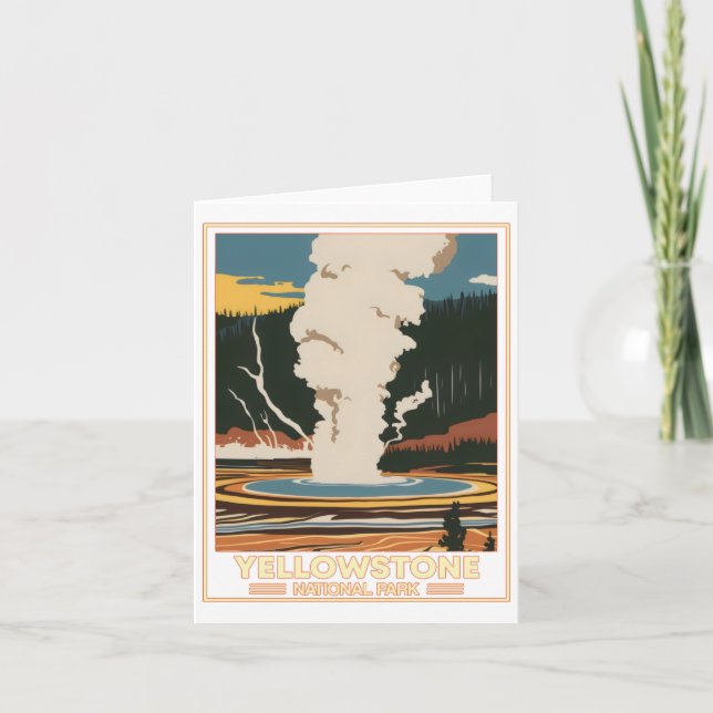 Cartão Yellowstone National Park Sticker (Frente)