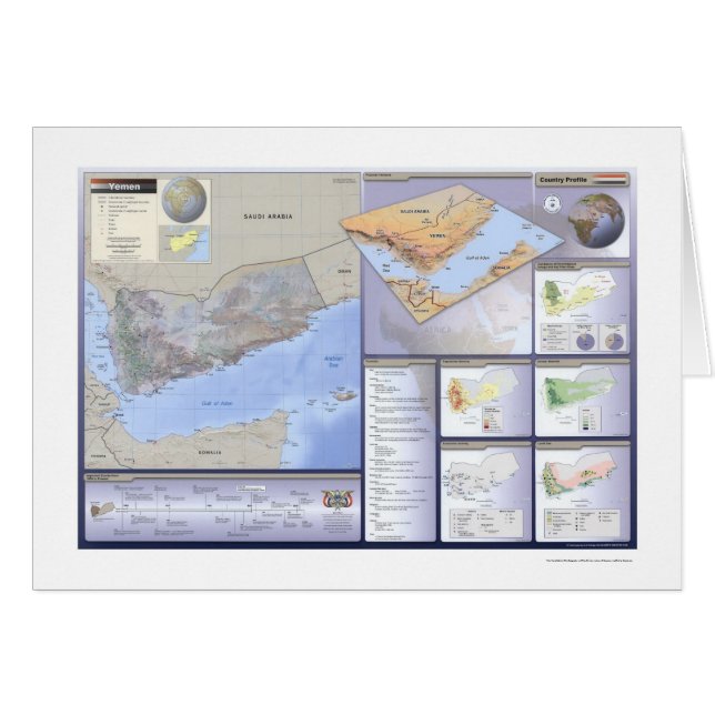 Cartão Yemen detalhou o mapa - 2002 (Frente Horizontal)