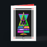 Cartão Yeshua, a Luz do Mundo, Cristo de Jesus<br><div class="desc">O ramo central desse colorido Menorrah, o Shamash, é a vela "Servo" e representa Jesus Cristo, Yeshua, Messias, a Luz do Mundo. As outras 6 velas se inclinam/apontam em direção a Yeshua. A Cruz está dentro da chama central da menorah; a menorah foi incorporada com a colorida Estrela de David....</div>