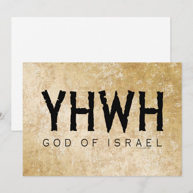 Cartão YHWH (Yahweh, Jeová) Deus Israel Tetragrammaton (Frente/Verso)