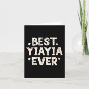 Cartão Yiayia Sempre Floral Família Amor Corações Yia-yia
