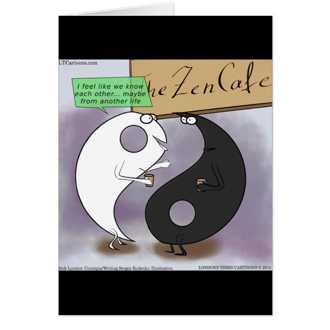 Cartão Yin Conhece Yang Zen Engraçado (Frente)