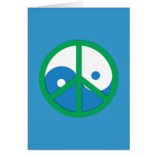 Cartão Yin-Yang com sinal de paz