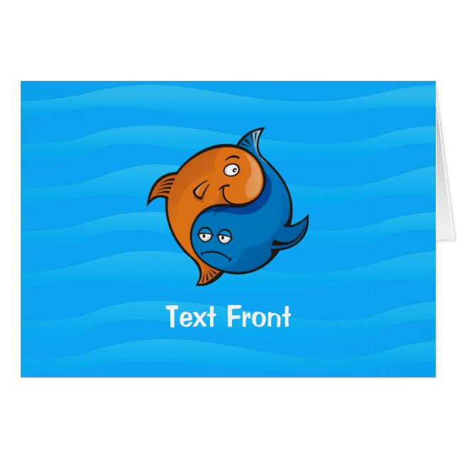 Cartão Yin Yang Fish Cartoon Horizontal (Frente Horizontal)