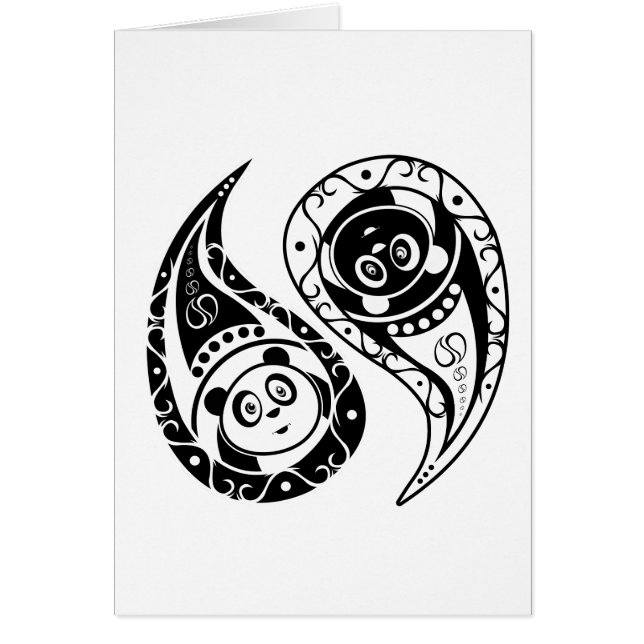 Cartão Yin-Yang Panda (Frente)