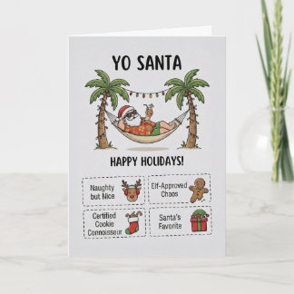 Cartão Yo Santa Funny Summer Christmas Tropical Holiday